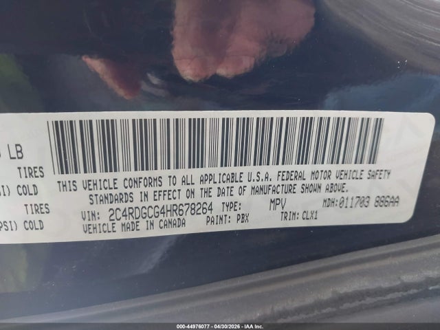 Aukcja sprzedaży 2017 Dodge Grand Caravan Sxt, vin: 2C4RDGCG4HR678264, numer aukcji: 44976077