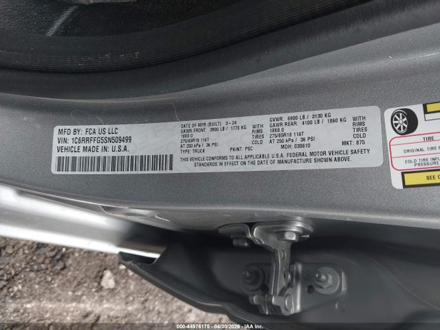 Продажа на аукционе авто 2025 Ram 1500 Big Horn  4x4 5'7 Box, vin: 1C6RRFFG5SN509499, номер лота: 44976175