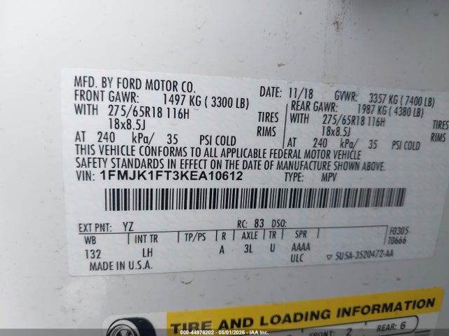 Ford Expedition Max Xl 2019 1FMJK1FT3KEA10612 Image 9