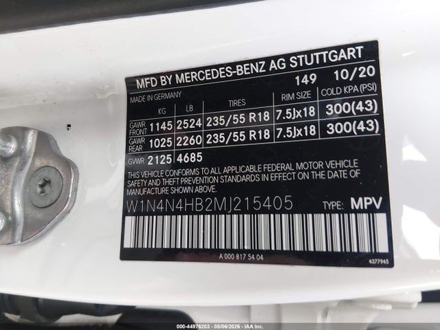 Продаж на аукціоні авто 2021 Mercedes-benz Gla 250 4matic, vin: W1N4N4HB2MJ215405, номер лоту: 44976203