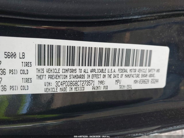 Продаж на аукціоні авто 2012 Dodge Journey Sxt, vin: 3C4PDDBG8CT273571, номер лоту: 44976209