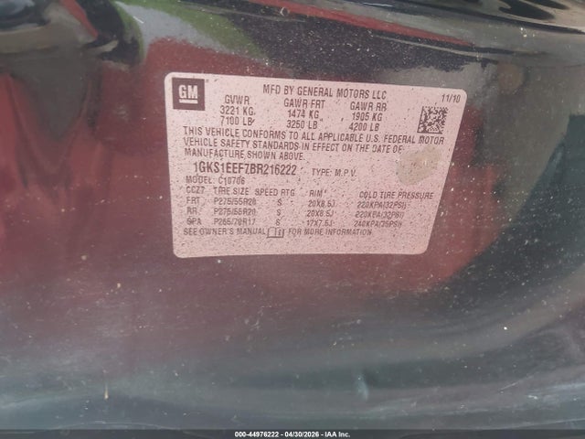 Продажа на аукционе авто 2011 Gmc Yukon Denali, vin: 1GKS1EEF7BR216222, номер лота: 44976222