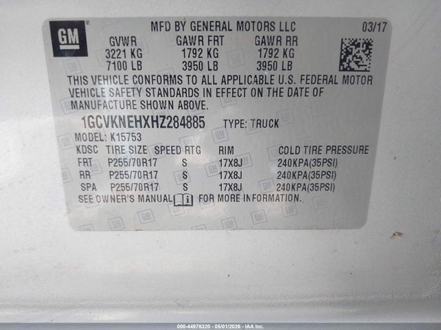 1GCVKNEHXHZ284885 Chevrolet Silverado 1500 Wt