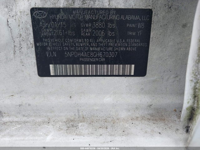 Продаж на аукціоні авто 2016 Hyundai Elantra Se, vin: 5NPDH4AE8GH670307, номер лоту: 44976336