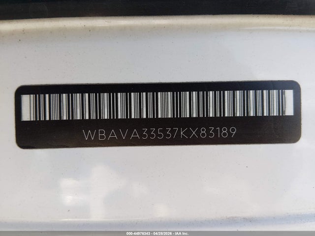 Продажа на аукционе авто 2007 Bmw 328i, vin: WBAVA33537KX83189, номер лота: 44976343