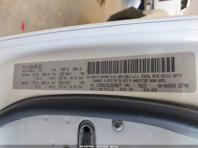 1C6RR6KG5JS290677 RAM 1500 Tradesman 4x2 5&#039;7 Box