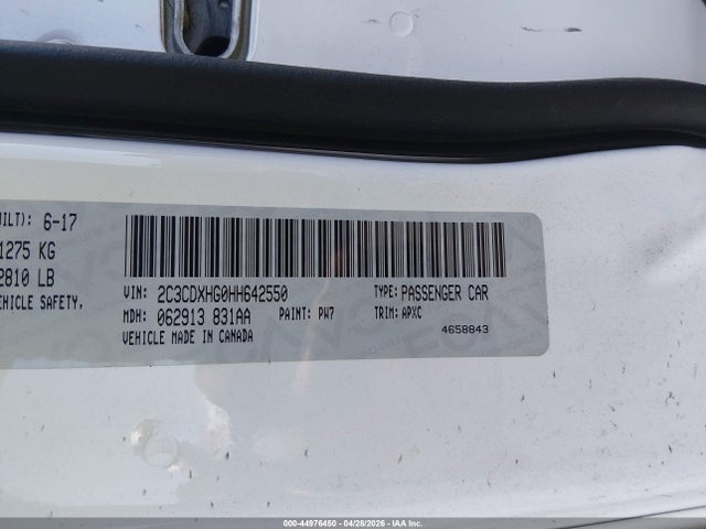 Aukcja sprzedaży 2017 Dodge Charger Sxt Rwd, vin: 2C3CDXHG0HH642550, numer aukcji: 44976450