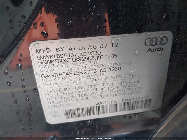 Продаж на аукціоні авто 2013 Audi Allroad 2.0t Premium Plus, vin: WA1UFAFL9DA108974, номер лоту: 44976504