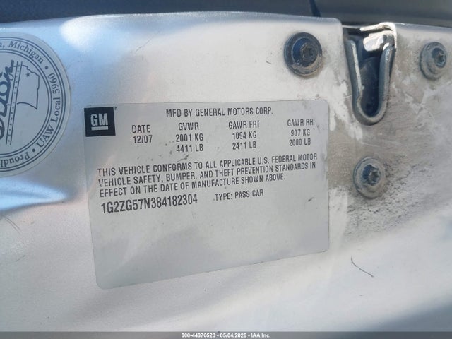 Aukcja sprzedaży 2008 Pontiac G6, vin: 1G2ZG57N384182304, numer aukcji: 44976523