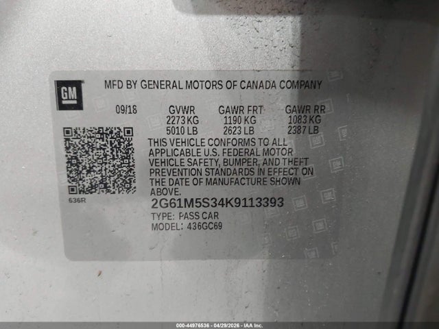 Aukcja sprzedaży 2019 Cadillac Xts Luxury, vin: 2G61M5S34K9113393, numer aukcji: 44976536