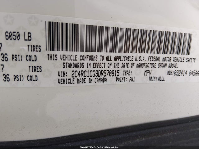 Продажа на аукционе авто 2013 Chrysler Town & Country Touring-l, vin: 2C4RC1CG9DR570815, номер лота: 44976547