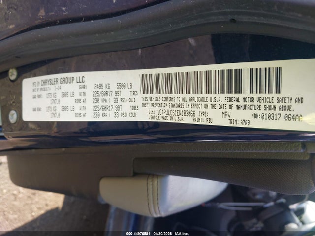 2014 Jeep Cherokee Latitude მანქანა იყიდება აუქციონზე, vin: 1C4PJLCS1EW183066, აუქციონის ნომერი: 44976581