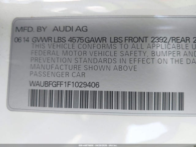 Aukcja sprzedaży 2015 Audi A3 2.0t Premium, vin: WAUBFGFF1F1029406, numer aukcji: 44976688