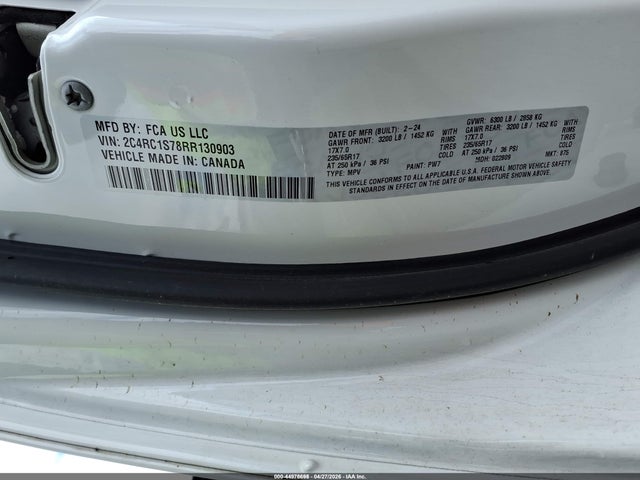 2024 Chrysler Pacifica Hybrid Select მანქანა იყიდება აუქციონზე, vin: 2C4RC1S78RR130903, აუქციონის ნომერი: 44976695