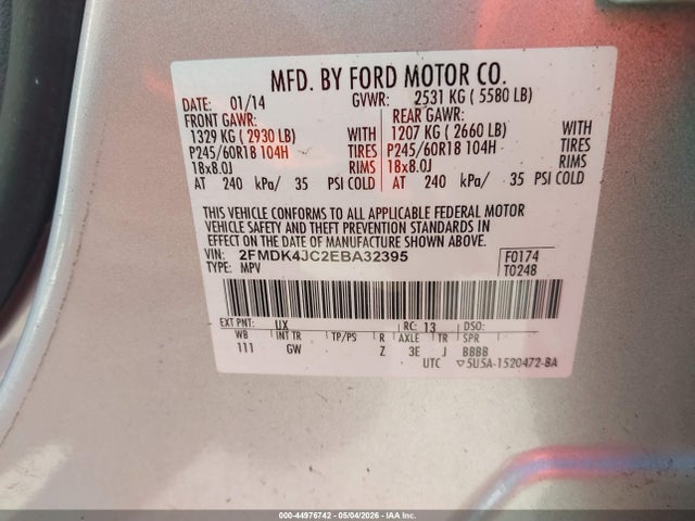 Ford EDGE SEL 2014 2FMDK4JC2EBA32395 Image 9