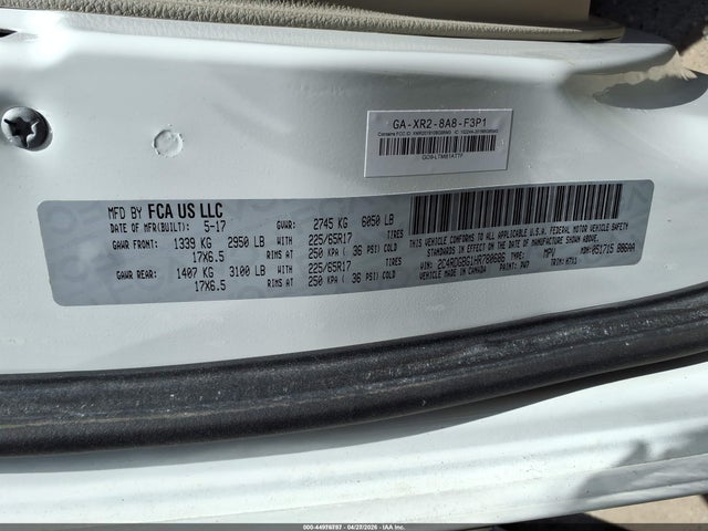 2017 Dodge Grand Caravan Se მანქანა იყიდება აუქციონზე, vin: 2C4RDGBG1HR780686, აუქციონის ნომერი: 44976797