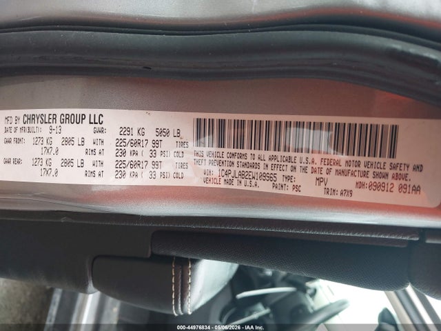 44976834 :رقم المزاد ، 1C4PJLAB2EW109965 vin ، 2014 Jeep Cherokee Sport مزاد بيع