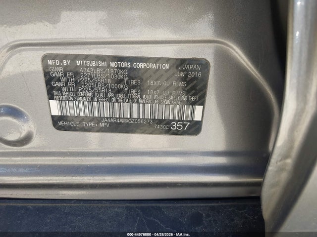 Aukcja sprzedaży 2016 Mitsubishi Outlander Sport 2.4 Sel, vin: JA4AR4AWXGZ056273, numer aukcji: 44976880