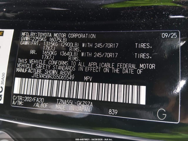 Toyota 4RUNNER SR5 2025 JTEVA5BR3S5065549 Image 9