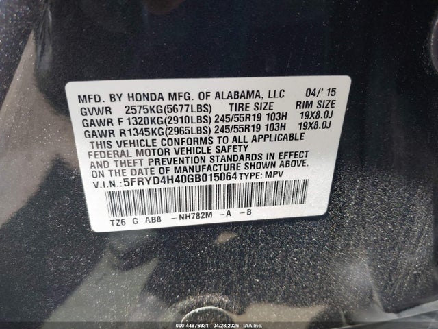 Продаж на аукціоні авто 2016 Acura Mdx Technology   Acurawatch Plus Packages/technology Package, vin: 5FRYD4H40GB015064, номер лоту: 44976931