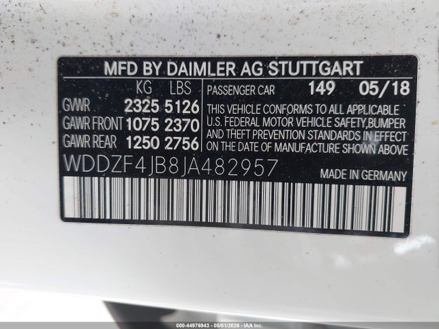 Продаж на аукціоні авто 2018 Mercedes-benz E 300, vin: WDDZF4JB8JA482957, номер лоту: 44976943