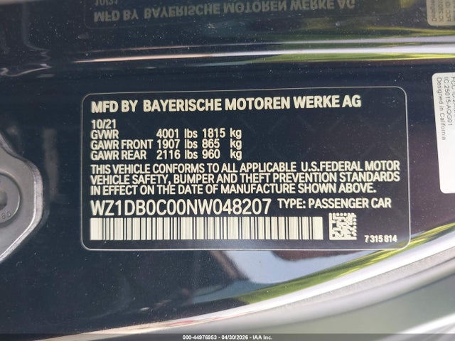 WZ1DB0C00NW048207 Toyota Gr Supra 3.0 Premium