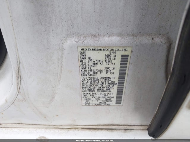Aukcja sprzedaży 2007 Nissan Pathfinder Se, vin: 5N1AR18W17C616917, numer aukcji: 44976995