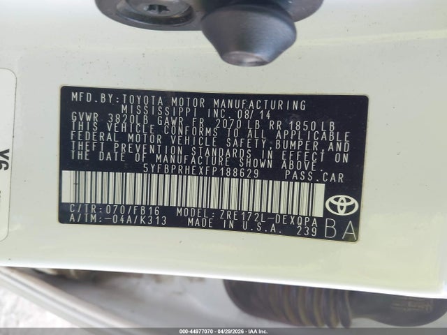 Toyota Corolla Le Eco 2015 5YFBPRHEXFP188629 Image 9