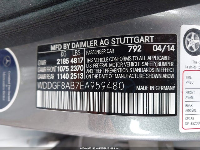 44977142 :رقم المزاد ، WDDGF8AB7EA959480 vin ، 2014 Mercedes-benz C 300 Sport 4matic مزاد بيع