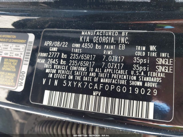 44977164 :رقم المزاد ، 5XYK7CAF0PG019029 vin ، 2023 Kia Sportage X-pro Prestige مزاد بيع