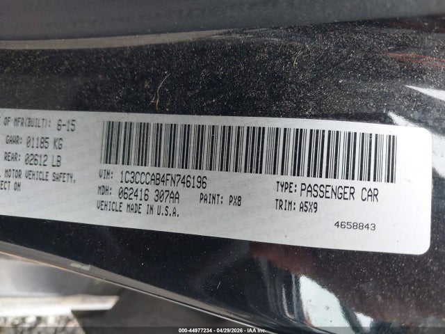 44977234 :رقم المزاد ، 1C3CCCAB4FN746196 vin ، 2015 Chrysler 200 Limited مزاد بيع