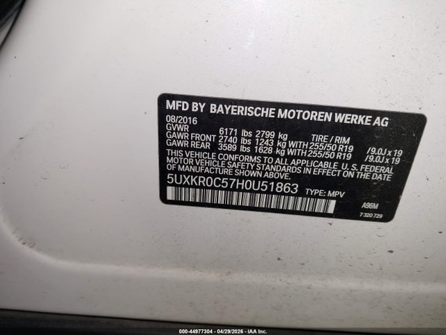 5UXKR0C57H0U51863 BMW X5 Xdrive35i