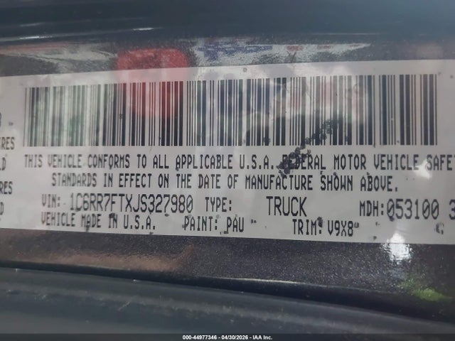 Продаж на аукціоні авто 2018 Ram 1500 Express  4x4 6'4 Box, vin: 1C6RR7FTXJS327980, номер лоту: 44977346