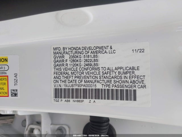 Продажа на аукционе авто 2023 Acura Tlx Type S - Hp Wheel And Tire, vin: 19UUB7F90PA000015, номер лота: 44977354