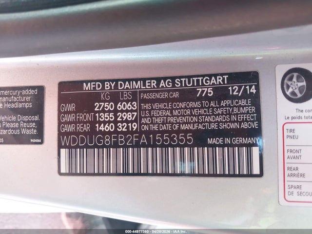 Mercedes-Benz S 550 4matic 2015 WDDUG8FB2FA155355 Image 9