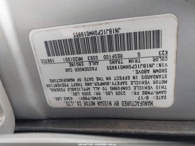 Продаж на аукціоні авто 2017 Nissan Rogue Sport S, vin: JN1BJ1CP0HW019955, номер лоту: 44977426
