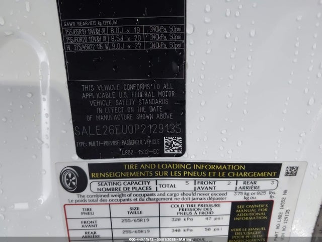 Продаж на аукціоні авто 2023 Land Rover Defender 90 X-dynamic Se, vin: SALE26EU0P2129135, номер лоту: 44977572