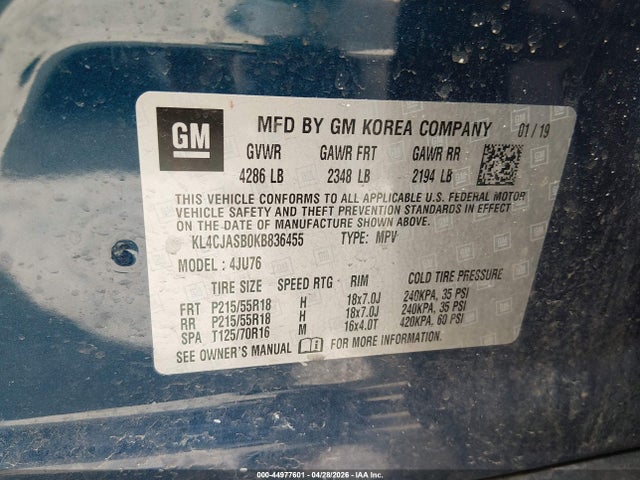 Продаж на аукціоні авто 2019 Buick Encore Fwd Preferred, vin: KL4CJASB0KB836455, номер лоту: 44977601