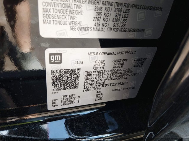 1GTUUEE85TZ238203 GMC SIERRA 1500