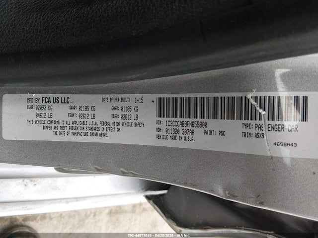 44977658 :رقم المزاد ، 1C3CCCAB9FN655800 vin ، 2015 Chrysler 200 Limited مزاد بيع