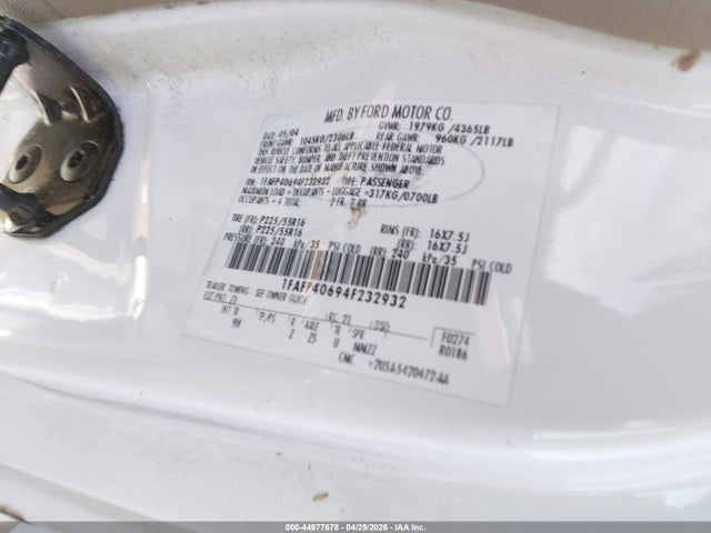 Продаж на аукціоні авто 2004 Ford Mustang, vin: 1FAFP40694F232932, номер лоту: 44977678