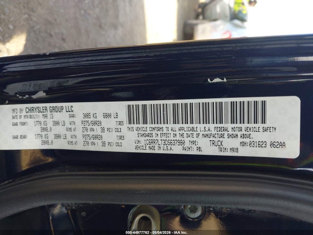 44977762 :رقم المزاد ، 1C6RR7LT3DS637980 vin ، 2013 Ram 1500 Big Horn مزاد بيع