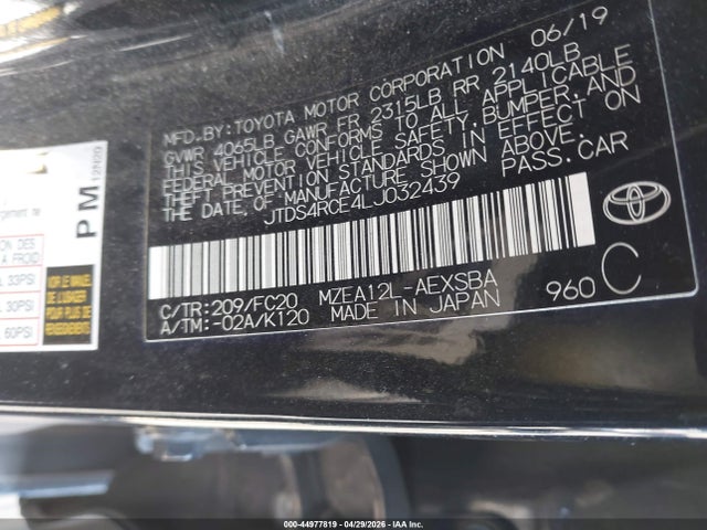 JTDS4RCE4LJ032439 Toyota COROLLA SE