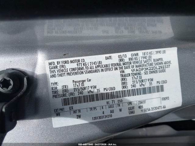 Продаж на аукціоні авто 2013 Ford Focus Se, vin: 1FADP3K22DL292337, номер лоту: 44977845