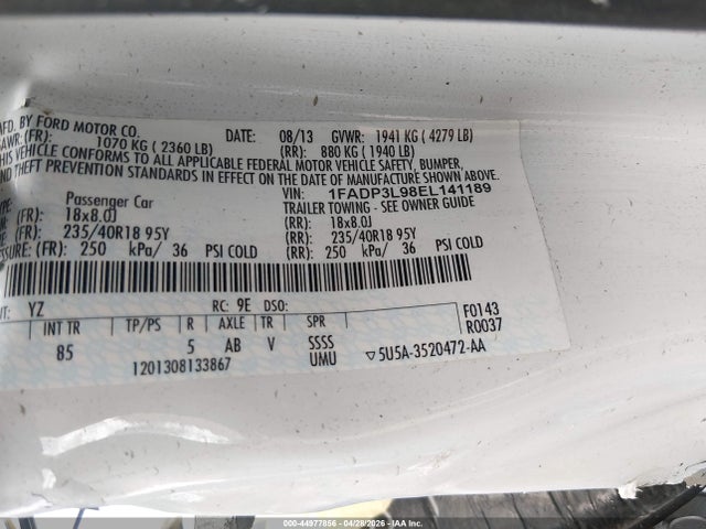 Ford FOCUS ST 2014 1FADP3L98EL141189 Image 9