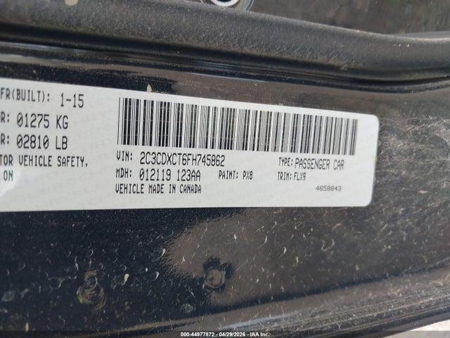 Aukcja sprzedaży 2015 Dodge Charger Road/track, vin: 2C3CDXCT6FH745862, numer aukcji: 44977872
