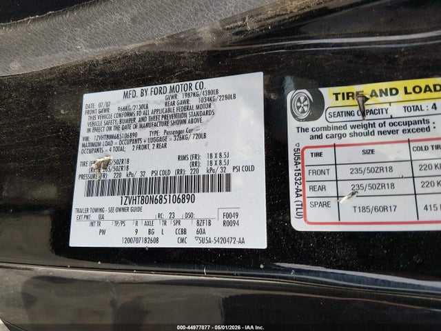 Aukcja sprzedaży 2008 Ford Mustang V6 Premium, vin: 1ZVHT80N685106890, numer aukcji: 44977877