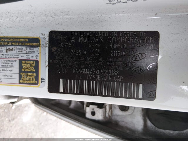 KNAGM4A7XF5653188 KIA Optima Lx