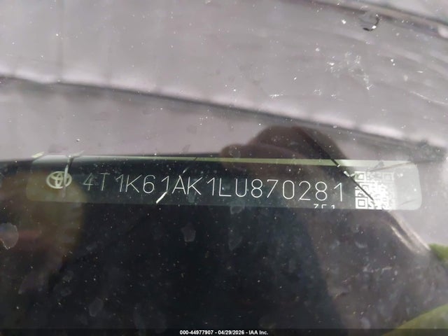 Aukcja sprzedaży 2020 Toyota Camry Xse, vin: 4T1K61AK1LU870281, numer aukcji: 44977907