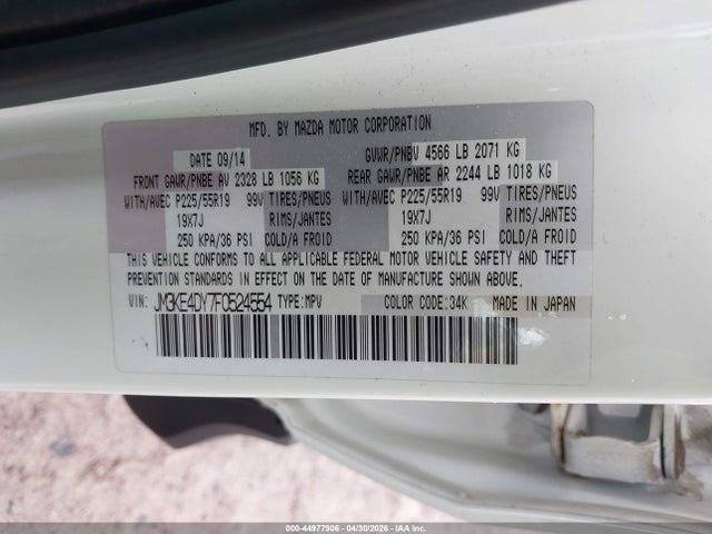 Aukcja sprzedaży 2015 Mazda Cx-5 Grand Touring, vin: JM3KE4DY7F0524554, numer aukcji: 44977906